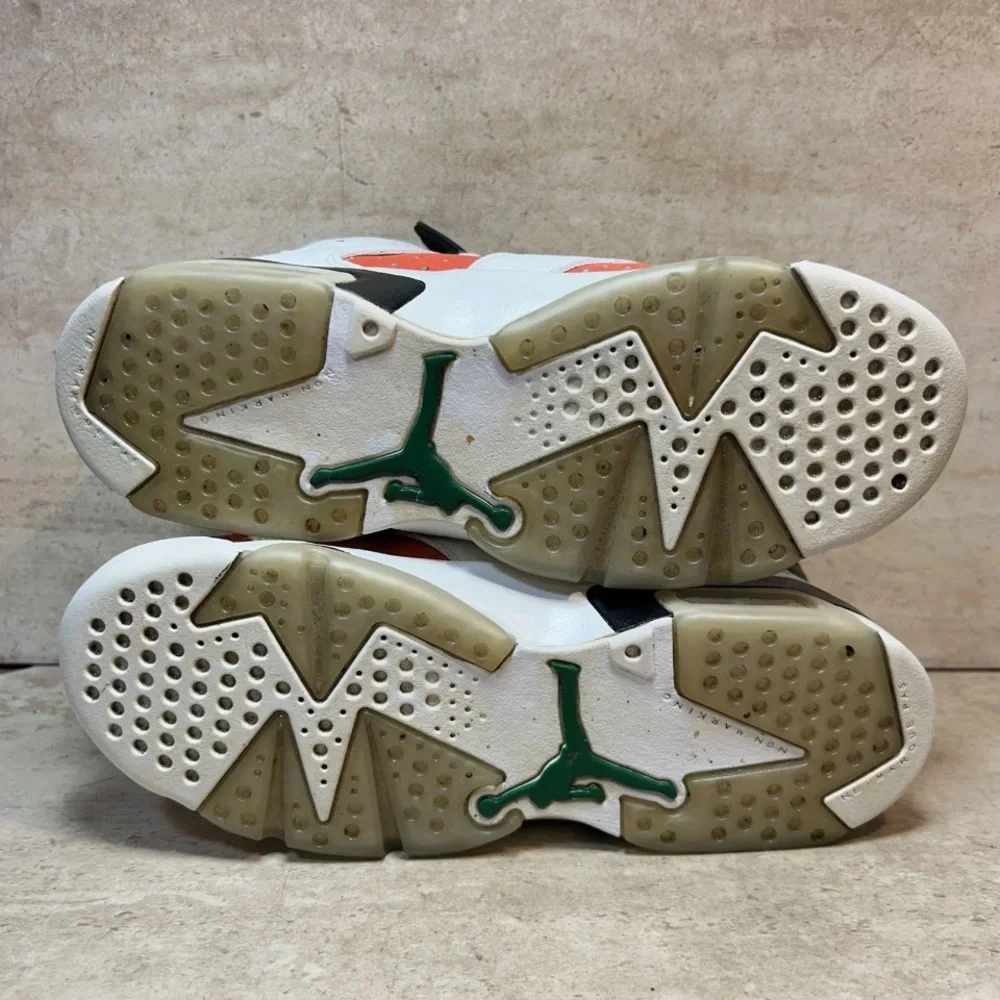 Nike Jordan 6 White and‎ Orange High-Top Sneakers